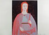 Andy Warhol, Sant' Apollonia, 1984, Tiratura e firma in basso a destra.Sul verso: tiimbro Andy Warhol/Art Autentication/ Board Inc./ Authentic con