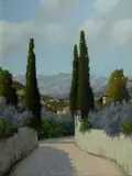 Giacomo Delcroix, Strada con cipressi
