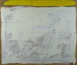 Lucio Bulgarelli, Cappello giallo sulla testa di un elefante bianco, 1982, Sul verso: firma