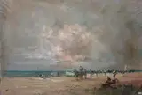 Cesare Gheduzzi, Veduta di una spiaggia con figure