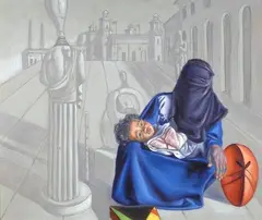 Ali Hassoun, Le Muse inquietanti, 2006, Sul verso: firma