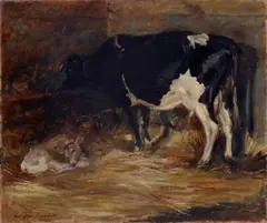 Mucca nella stalla by Giuseppe Fraschetti, 1952, offered Feb 2014