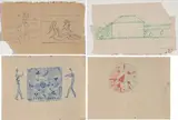 Moses Levy, Quattro studi, inchiostro and pennarello on paper