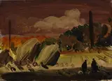 Paesaggio con figure by Pietro Annigoni, offered Dec 2013