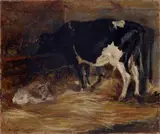 Giuseppe Fraschetti, Mucca nella stalla