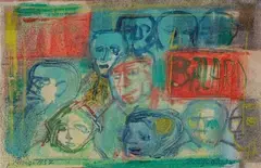 Volti by Aldo Borgonzoni, 1957, offered Nov 2013