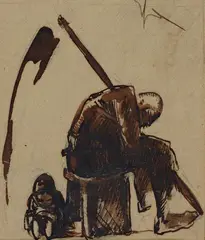 Contadino by Enrico Sacchetti, Sigla in alto a destra., offered Nov 2013