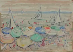 Spiaggia by Moses Levy, 1957, offered Nov 2013