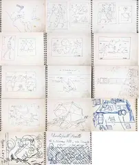 Taccuino by Moses Levy, 11 pagine con schizzi vari, offered Nov 2013