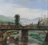 Alberto Caligiani, Il ponte sull'Ombrone