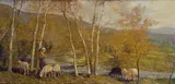 Gino Federici, Paesaggio con pastorella e gregge