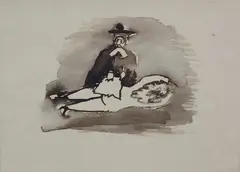 Il giudice by Mino Maccari, ink acquerellata on paper, offered Nov 2013