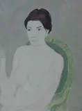 Francesco Menzio, Nudo seduto, Sul verso: etichetta Galleria d'arte Santacroce