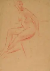 Achille Funi, Nudo seduto