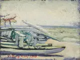 Patini sulla spiaggia by Guido Borgianni, 1945, offered Sep 2013