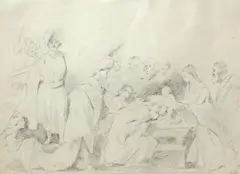Tony Johannot, Circoncisione di Cristo, Siglato in basso a destra.
