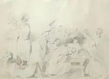 Tony Johannot, Circoncisione di Cristo, Siglato in basso a destra.