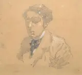 Adriano Baracchini Caputi, Ritratto, pencil and biacca on paper