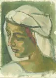 Profilo femminile by a Enrico Ludolf Verworner, oil on paper, offered Sep 2013