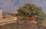 Campagna by Carlo Domenici, oil on compensato, offered Sep 2013