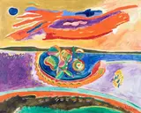 Luciano Schifano, Natura morta con pere, 1970