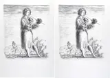 Roberto Barni, Senza titolo, Coppia di litografie firmate in basso a destra e tirate in basso a sinistra.