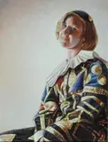 Sergio Nardoni, Eva in costume di Arlecchino