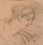 Ugo Capocchini, Studio per profilo, charcoal on paper