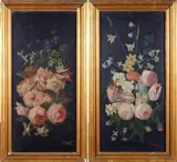 Francesco Maestosi, Fiori, Coppia di dipinti firmati.