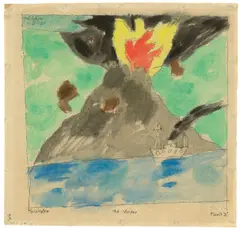 The Volcano by Lyonel Feininger, 1921, Aquarell und Tuschfeder auf Papier, sold Nov 2017