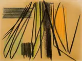 Hans Hartung, Ohne TItel, 1954, Farbkreide und Kohle auf Velin, vom Künstler gefirnisst