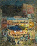 Nicolas Tarkhov, Une fête nocturne“ (Manège Place du Mène), Um 1902, Öl auf Leinwand