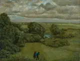 Hans Thoma, Landschaft im Sturm, 1892, Öl auf Leinwand. Doubliert