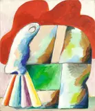 Kopf mit Taschentuch by Horst Antes, 1967, Aquatec auf Leinwand, sold May 2014