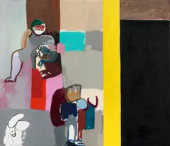 Maria Zerres, Familienbild, 1988, Öl auf Leinwand