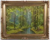 Karel Schadt, Forest Interior, First half of 20th century, oil on cardboard