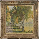 Josef Svoboda, Birch Alley, First half of 20th century, oil on canvas