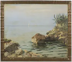 By the Adriatic Sea by Josef Písecký, 1929, oil on canvas on cardboard, sold Mar 2025