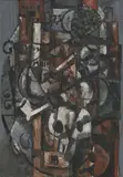 V. Černý, Abstract Still Life, 1965, oil on canvas on cardboard
