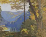 Roman Havelka, At the Viewpoint, Around 1905, oil on cardboard