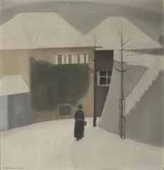 L. Schmidt, Winter Alleys, 1926, oil on cardboard