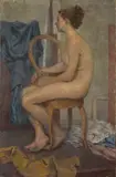 Alena Čermáková, Sitting Nude, Around 1948, oil on canvas
