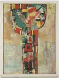 Václav Bubeníček, Composition, 1968, oil tempera on canvas on wood