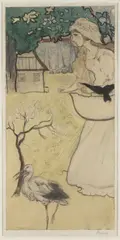 Vojtěch Preissig, Decorative Design, Around 1900, indian ink, pencil, watercolour, paper