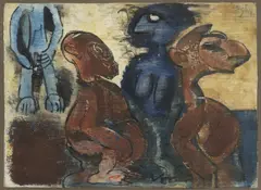 Václav Hejna, African Figures, 1960s, oil on canvas