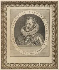 Matthäus Merian, Portrait of Rudolph II., Around 1650, copper engraving, paper