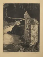 August Brömse, Ruins of an Old Mill, 19th century, lithography, paper