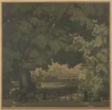 Jaromír Stretti-Zamponi, Hradčany from Smetana Embankment, First half of 20th century, aquatint, paper