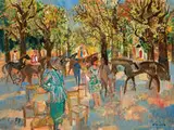 Emilio Grau Sala, Le Paddock, 1969, Oil on canvas