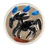Little Horse No. 61 by Pablo Picasso, 1963, Round plate of white earthenware clay, decoration in engobes and enamel under partial brushed glaze, grey patina, sold May 2015